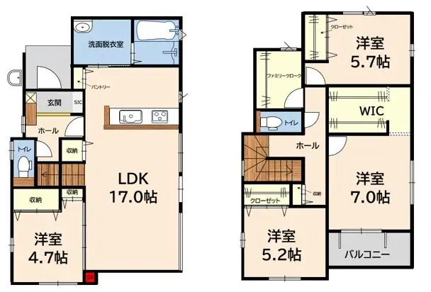 春日市小倉5丁目 新築戸建 間取り図
