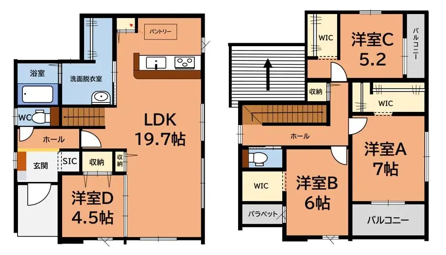 那珂川市片縄西5丁目 新築戸建 間取り図