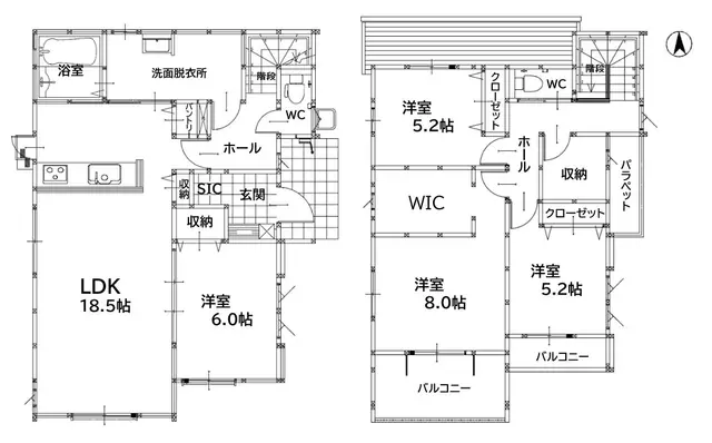 飯塚市秋松 新築戸建 間取り図