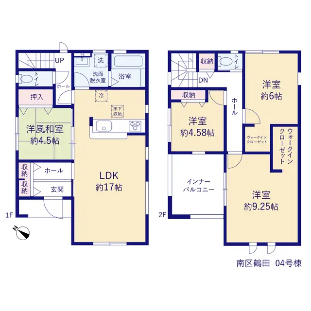 福岡市南区鶴田1丁目 新築戸建（全4棟） 間取り図
