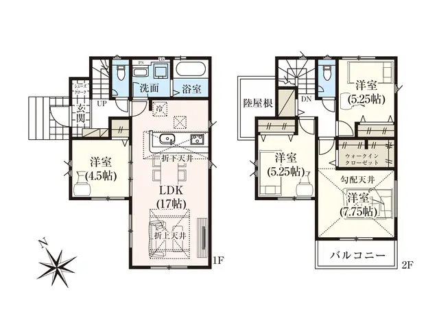 福岡市南区柏原6丁目 新築戸建（全3棟） 間取り図