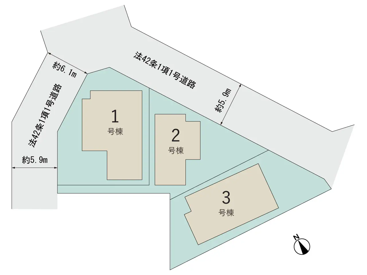 福岡市南区柏原6丁目 新築戸建（全3棟） 間取り図