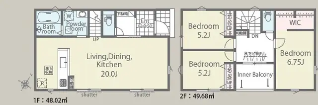 福岡市南区若久6丁目 新築戸建（全4棟） 間取り図