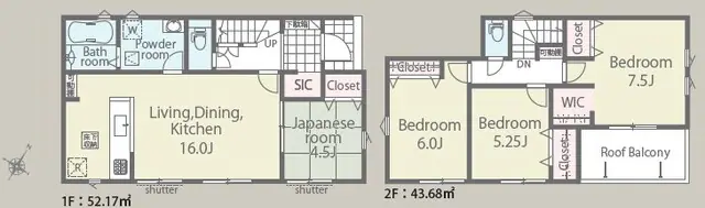 福岡市南区若久6丁目 新築戸建（全4棟） 間取り図