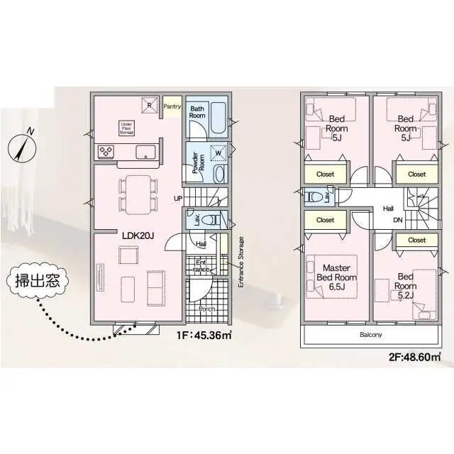 福岡市西区横浜1丁目 新築戸建（全2棟） 間取り図