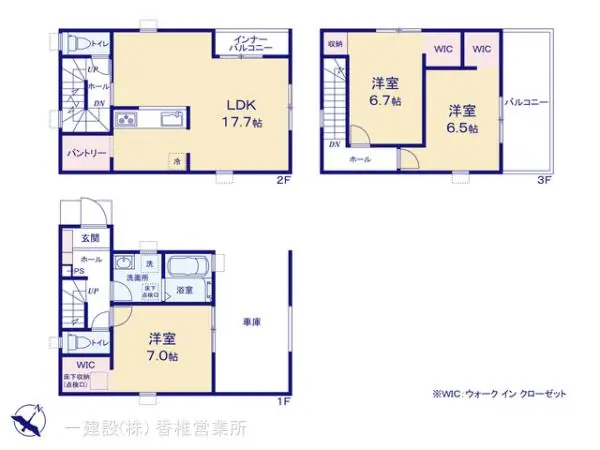糟屋郡志免町田富1丁目 新築戸建 間取り図