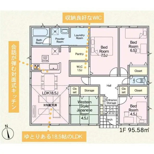 福津市津屋崎3丁目 新築戸建（全2棟） 間取り図