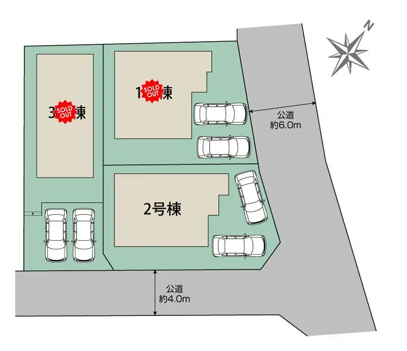 大野城市乙金東3丁目 新築戸建（全3棟） 間取り図