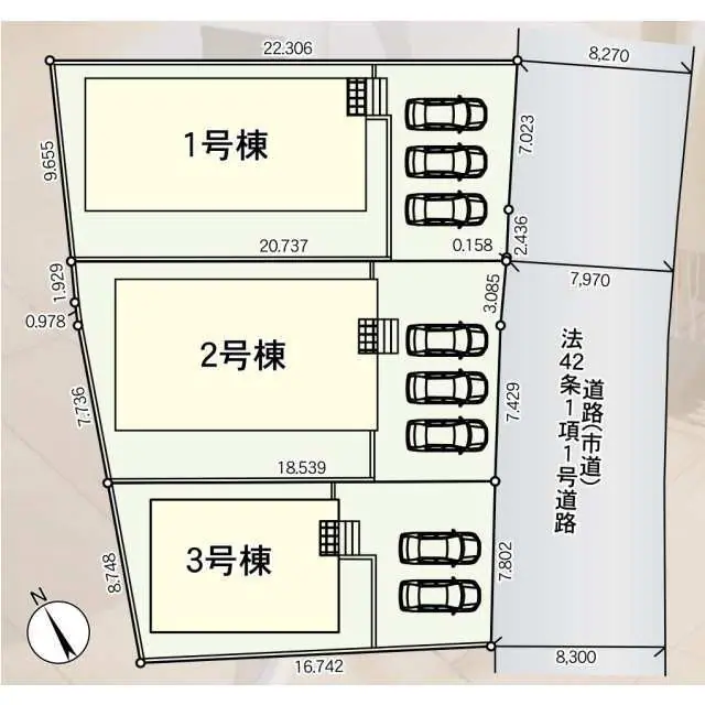 久留米市三潴町西牟田字東本村 新築戸建（全3棟） 間取り図