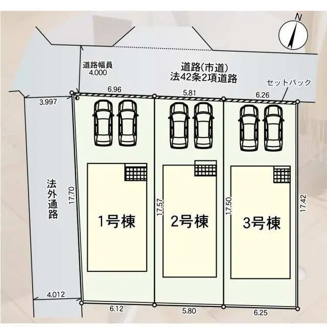 久留米市国分町字山ノ下 新築戸建（全3棟） 間取り図