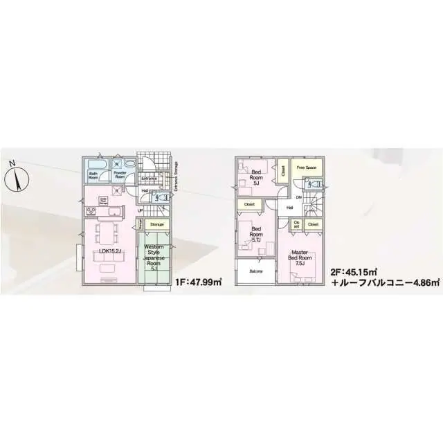 久留米市宮ノ陣5丁目 新築戸建（全3棟） 間取り図
