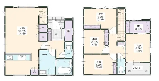 福岡市博多区麦野1丁目 新築戸建 間取り図