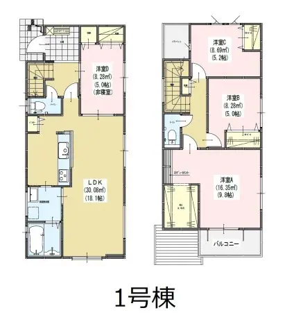 福岡市南区寺塚1丁目 新築戸建 間取り図