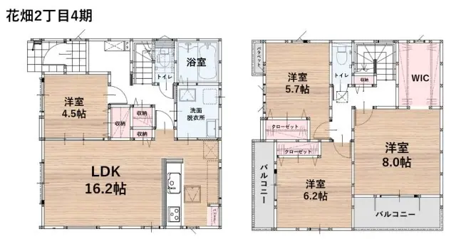福岡市南区花畑2丁目 新築戸建 間取り図