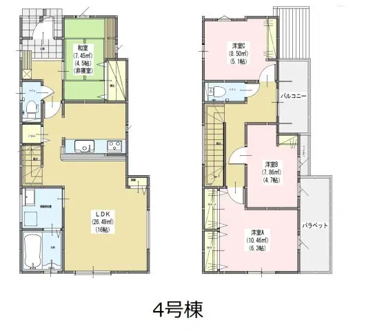 福岡市南区長住1丁目 新築戸建 間取り図