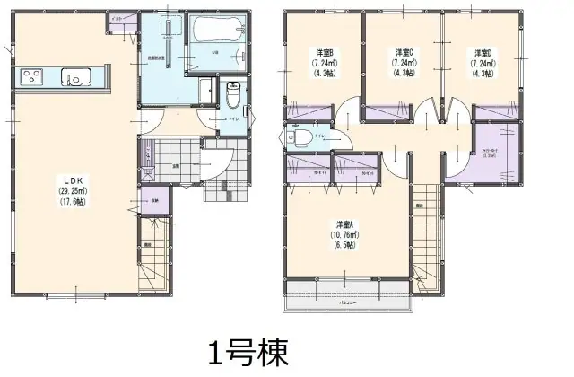 春日市松ヶ丘6丁目 新築戸建 間取り図