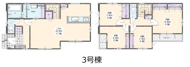 春日市一の谷1丁目 新築戸建 間取り図