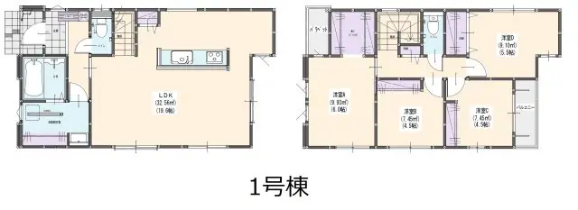 春日市一の谷1丁目 新築戸建 間取り図