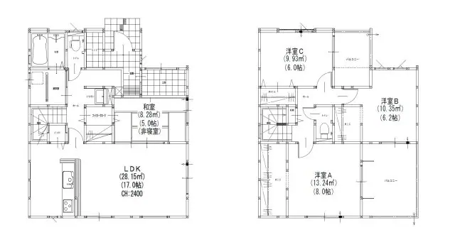 大野城市乙金東3丁目 新築戸建 間取り図