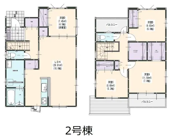 太宰府市梅ケ丘1丁目 新築戸建 間取り図