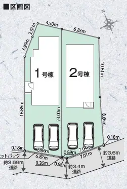 糟屋郡須恵町糟屋郡須惠町大字新原字佛道 新築戸建（全2棟） 間取り図