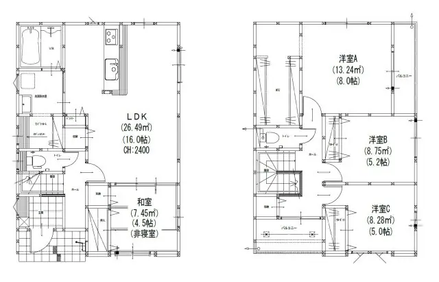 福岡市西区千里 新築戸建 間取り図