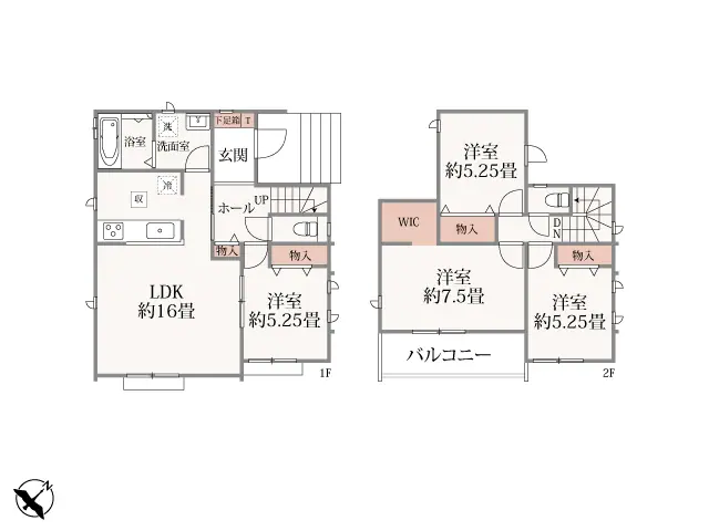 福岡市東区香椎6丁目 新築戸建（全2棟） 間取り図