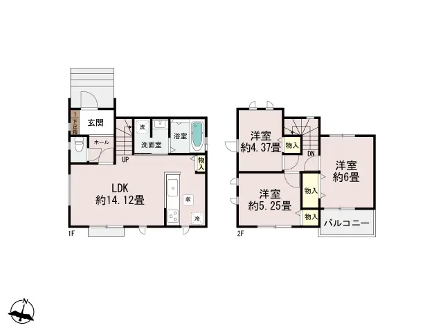 福岡市南区老司3丁目 新築戸建（全2棟） 間取り図