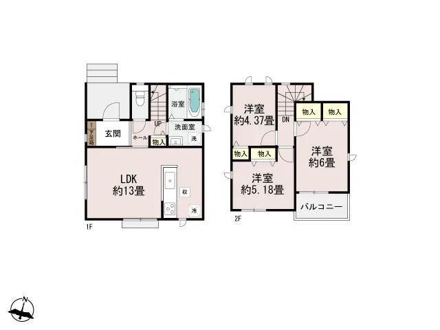 福岡市南区老司3丁目 新築戸建（全2棟） 間取り図