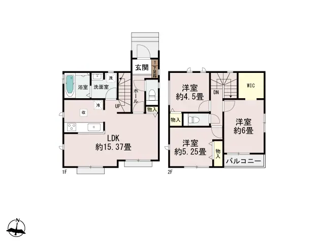 福岡市早良区飯倉4丁目 新築戸建（全2棟） 間取り図