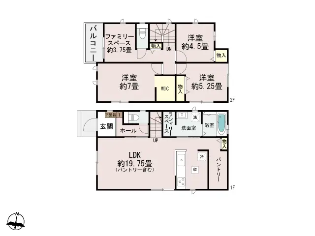 春日市紅葉ヶ丘西3丁目 新築戸建（全3棟） 間取り図
