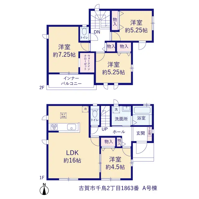 古賀市千鳥2丁目 新築戸建（全2棟） 間取り図