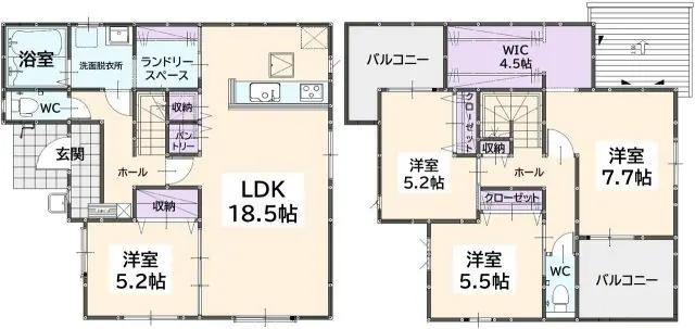 久留米市宮ノ陣町大杜 新築戸建 間取り図