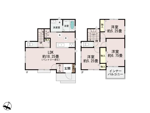 春日市小倉5丁目 新築戸建（全7棟） 間取り図