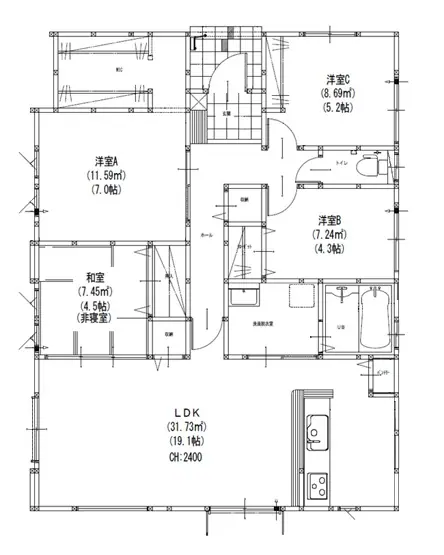 糟屋郡志免町吉原 新築戸建 間取り図