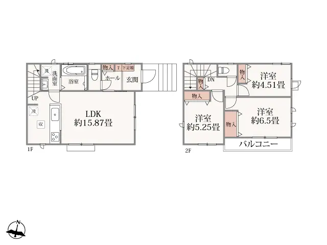 福岡市城南区樋井川2丁目 新築戸建（全2棟） 間取り図