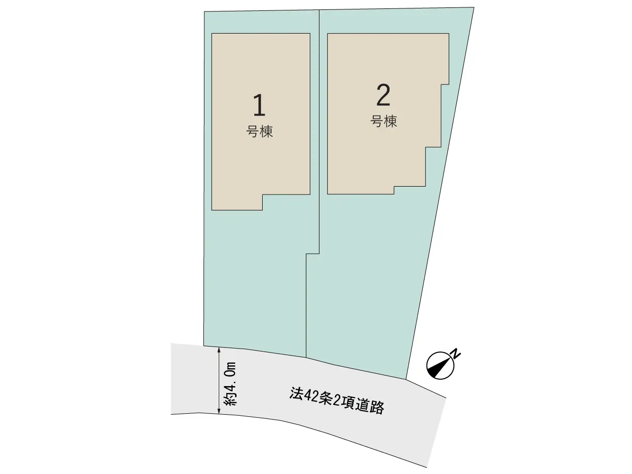 糟屋郡須恵町旅石字林添 新築戸建（全2棟） 間取り図