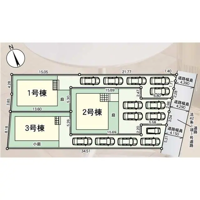 福岡市東区三苫2丁目 新築戸建（全3棟） 間取り図