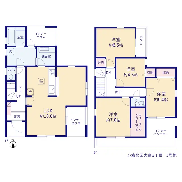 小倉北区大畠3丁目 新築戸建 間取り図