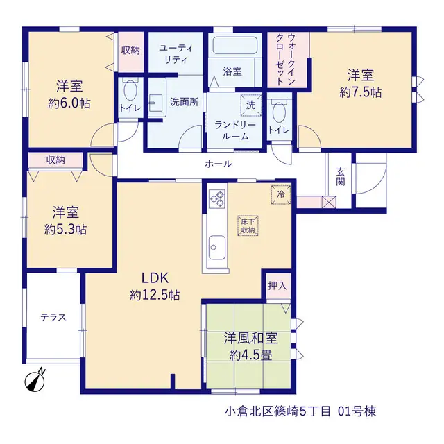 小倉北区篠崎5丁目 新築戸建 間取り図