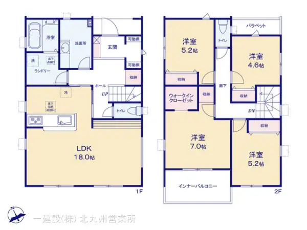 芦屋町船頭町 新築戸建（全4棟） 間取り図
