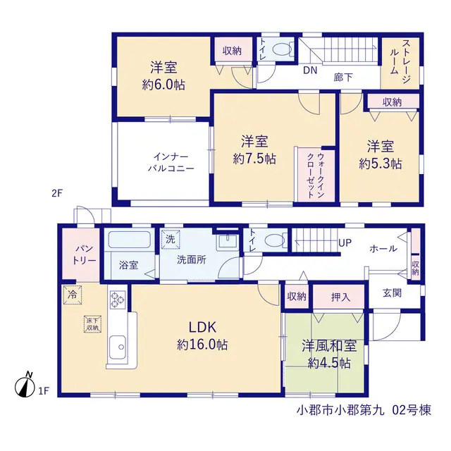 小郡市小郡字北野 新築戸建（全6棟） 間取り図