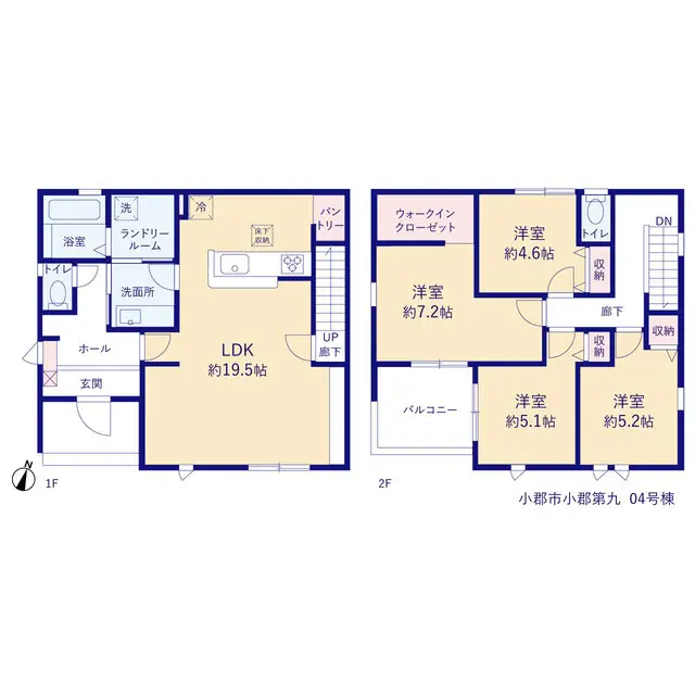 小郡市小郡字北野 新築戸建（全6棟） 間取り図