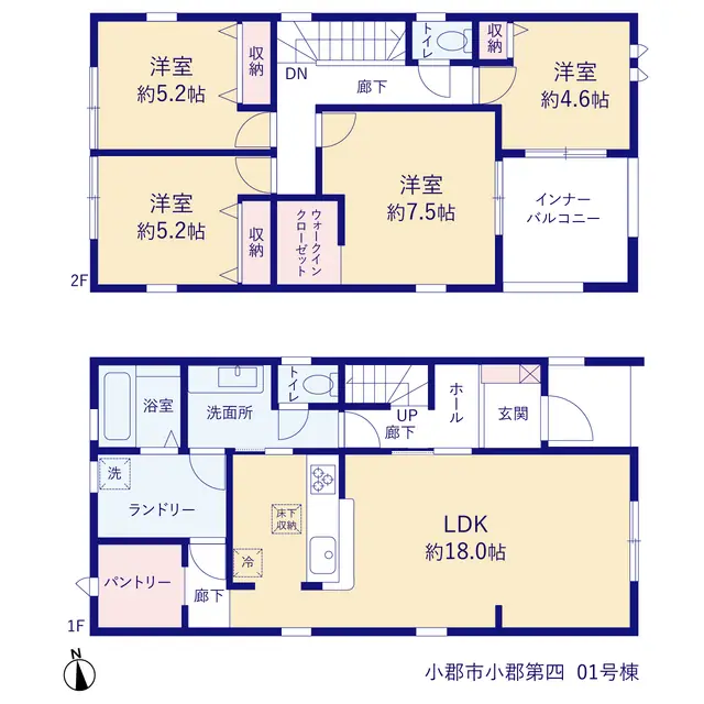 小郡市小郡 新築戸建（全3棟） 間取り図