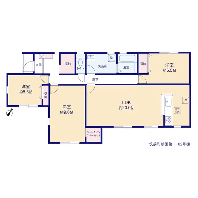 筑前町朝園字大丸 新築戸建（全2棟） 間取り図
