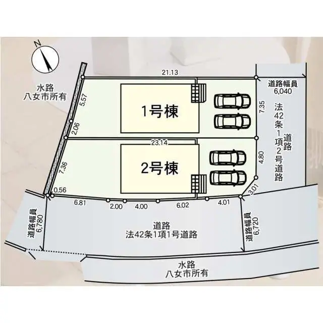 八女市室岡字中村 新築戸建(全2棟) 間取り図