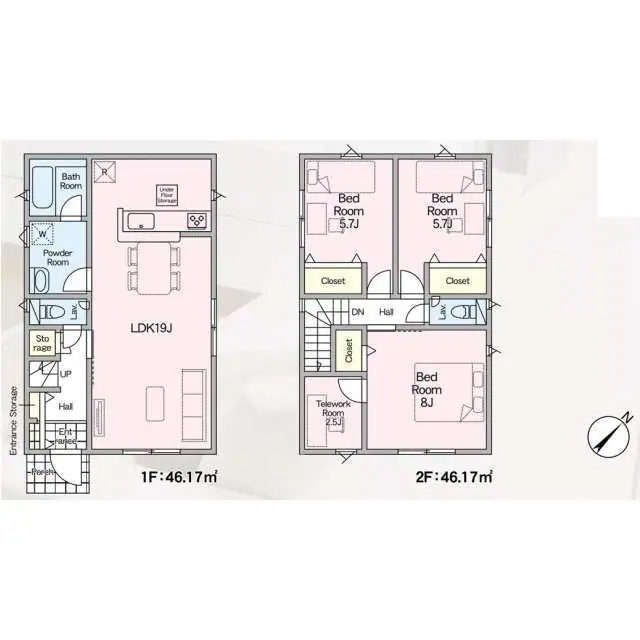 大牟田市本町6丁目 新築戸建(全2棟) 間取り図