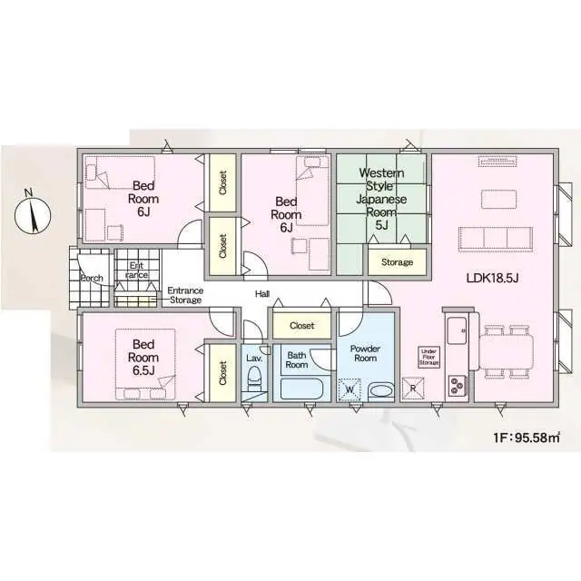 柳川市間字村内 新築戸建（全2棟） 間取り図