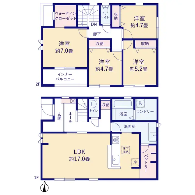 大木町絵下古賀 新築戸建 間取り図