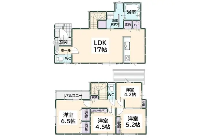 大野城市筒井3丁目 新築戸建 間取り図